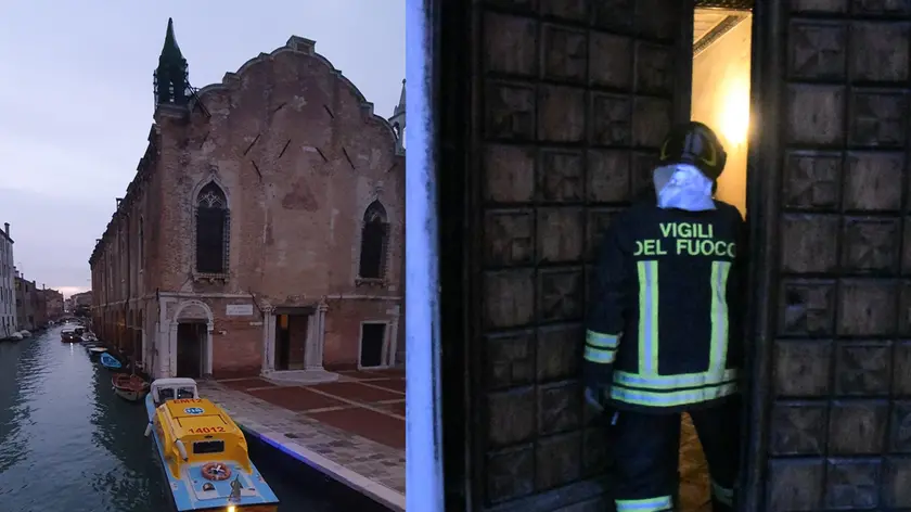 L'intervento dei vigili del fuoco e del Suem (foto Agenzia Interpress)