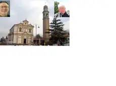 La chiesa di San Giorgio a Chirignago. A sinistra il parroco don Roberto Trevisiol, a destra don Armando Trevisiol