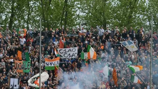 Interpress/M.Tagliapietra Venezia 15.04.2017.- Calcio Venezia/Fano. Curva sud