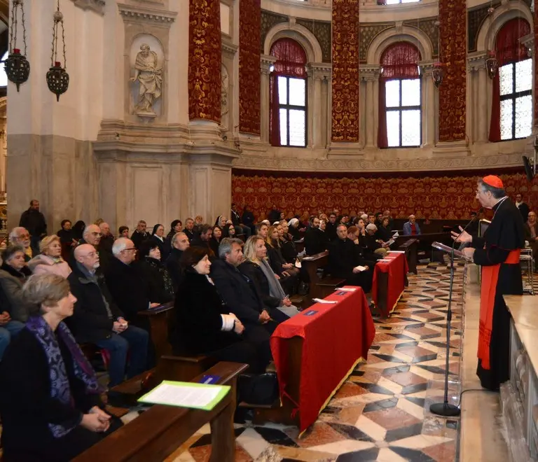 Interpress/M.Tagliapietra Venezia 05.11.2016.- Presentazione del restauro della rizza argentea dell'Icona della Madonna della Salute. Patriarca Francesco Moraglia.