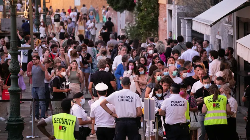 Venezia, 17.07.2021. Festa del Redentore 2021. Nella foto: i posti di blocco e controllo per l'ingresso alle aree con restrizioni