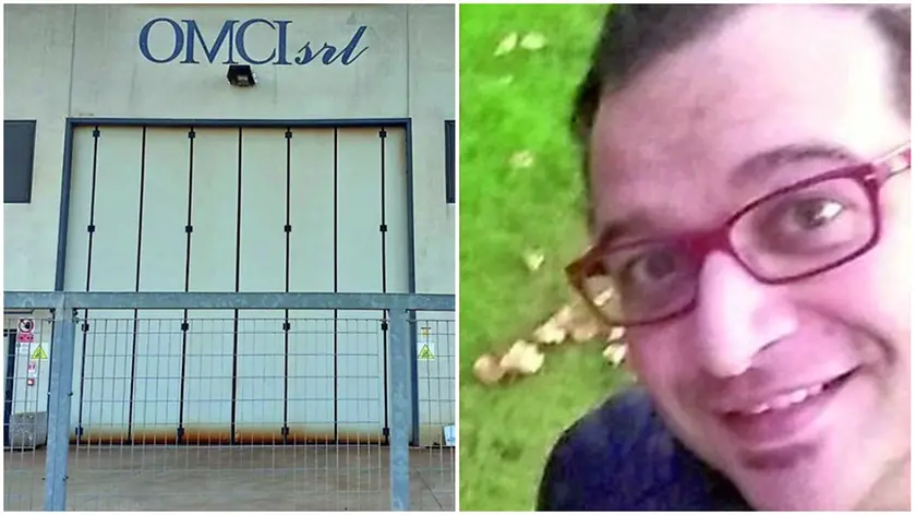 La sede della Omci Srl e Andrea Griggio, vittima dell'incidente sul lavoro