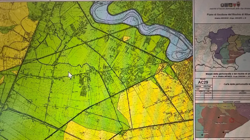 La mappa delle zone a rischio idrogeologico nel territorio tra San Donà, Jesolo e Musile