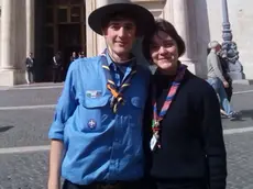 Matteo Dall'Agnol e Anna Toniolo davanti a Montecitorio