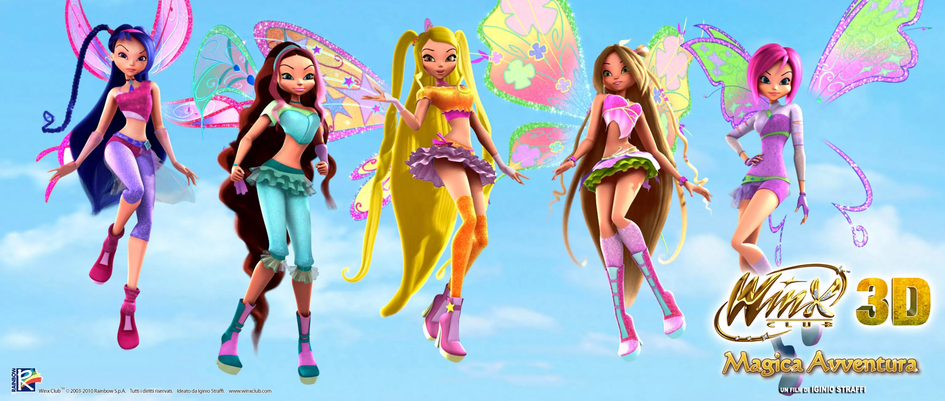 Winx 3D. Un mondo incantato di fate e principesse, di streghe e di sovrani. Colpi di scena, ambientazioni magiche e imprevisti esilaranti saranno gli ingredienti principali del lungometraggio 'Winx Club 3D- Magica Avventura', il nuovo capitolo delle fate più famose del momento che saranno, stasera, al Giffoni Film Festival in un'anteprima dei primi 20 minuti. ANSA/US