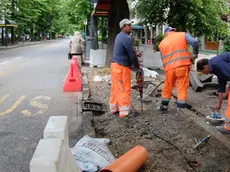 Foto Agenzia Candussi/ Artico/ viale Garibaldi Mestre/ Lavori per la realizzazione delle nuove fermate dell'autobus