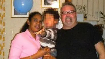 Federico Ballarin con la moglie il figlio