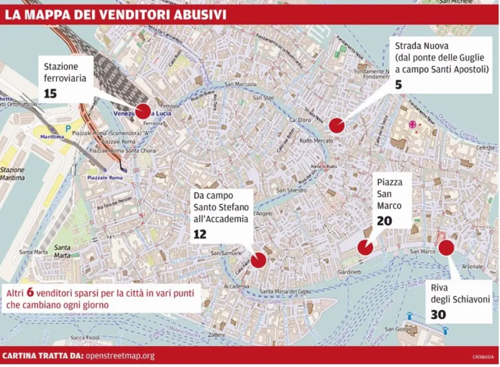 La mappa del commercio abusivo