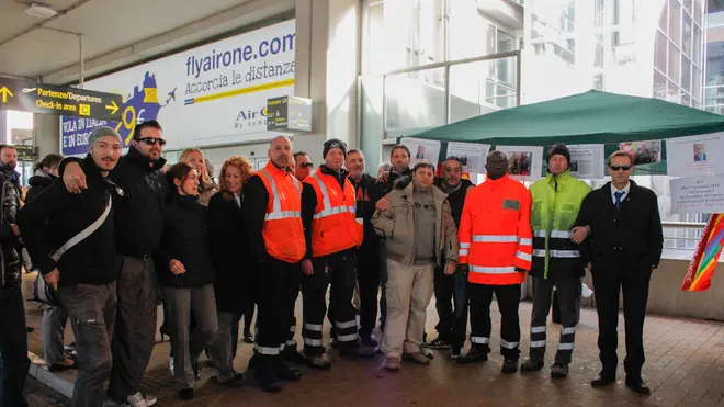 Presidio lavoratori ATA all'aeroporto Marco Polo di Tessera