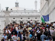 Interpress/Mazzega Tantucci Venezia, 16.08.2014.- Turismo a Venezia.- Nella foto a San Marco,