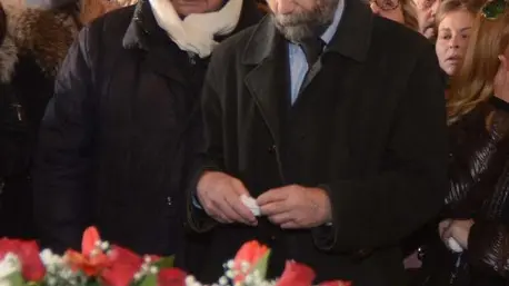 Interpress/M.Tagliapietra Venezia 05.01.2017.- Funerale Italo Trevisan. Cà Loredan. Massimo Cacciari con il fratello Gianni Trevisan