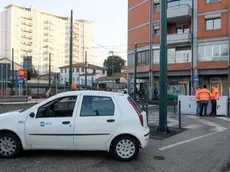 Foto Agenzia Candussi/ Chiarin/ Mestre, piazzale Cialdini/ Tecnici ACTV controllano il funzionamento dei cambi dei binari del tram