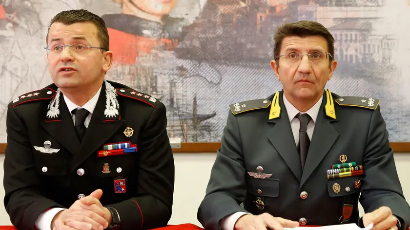 Mosè De Luchi Comandante Provinciale Carabinieri Venezia Giovanni Avitabile Comandante Provinciale Guardia di Finanza Venezia Conferenza Stampa Operazione Tsunami - Operazione Antidroga Chioggia Mestre, 05/02/2020 Foto A. Gilardi/Ag. Lorenzo Pòrcile