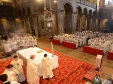 Interpress/M.Tagliapietra Venezia 29.03.2018.- Messa del Patriarca Francesco Moraglia con tutti i sacerdoti della Diocesi. Basilica di San Marco.