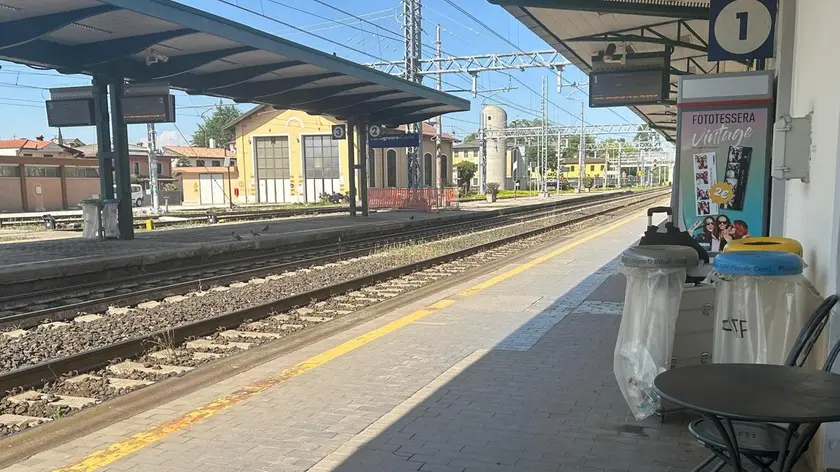 Il binario 1 alla stazione ferroviaria di Portogruaro