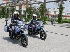 Foto Agenzia Candussi/ Mion /Mestre, parco Bissuola/ Agenti di Polizia in moto