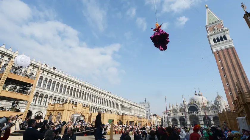 Interpress/M.Tagliapietra Venezia 19.02.2017. Carnevale. Volo dell'angelo, Claudia Marchiori.