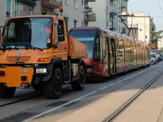 Prove del tram in viale San Marco a Mestre