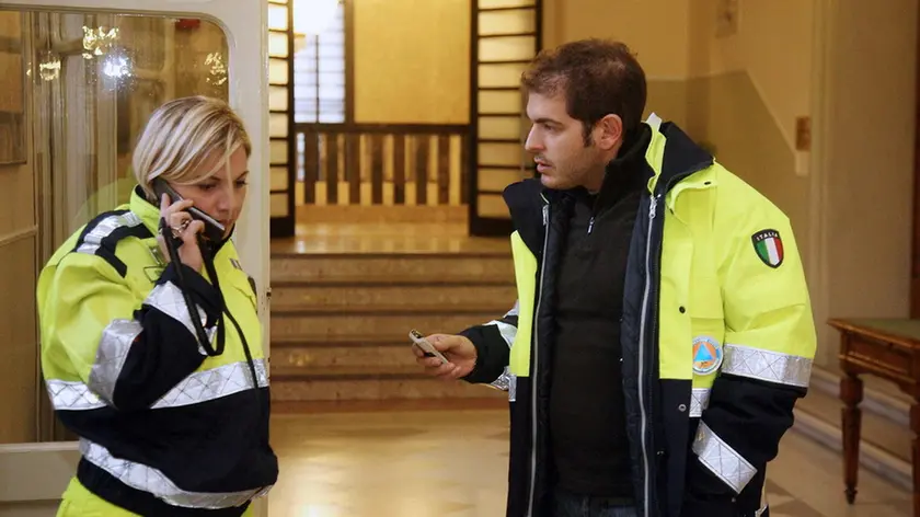 CARRAI - RIUNIONE SINDACI IN PROVINCIA - DA SX ELISA VENTURINI, ENRICO RINUNCINI da bianchi