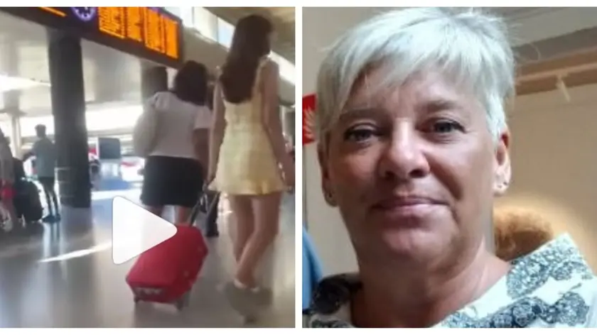 A destra, Monica Poli. A sinistra, fermo immagine di uno dei video postati sul gruppo Cittadini non distratti con l'allerta "attenzione pickpocket"