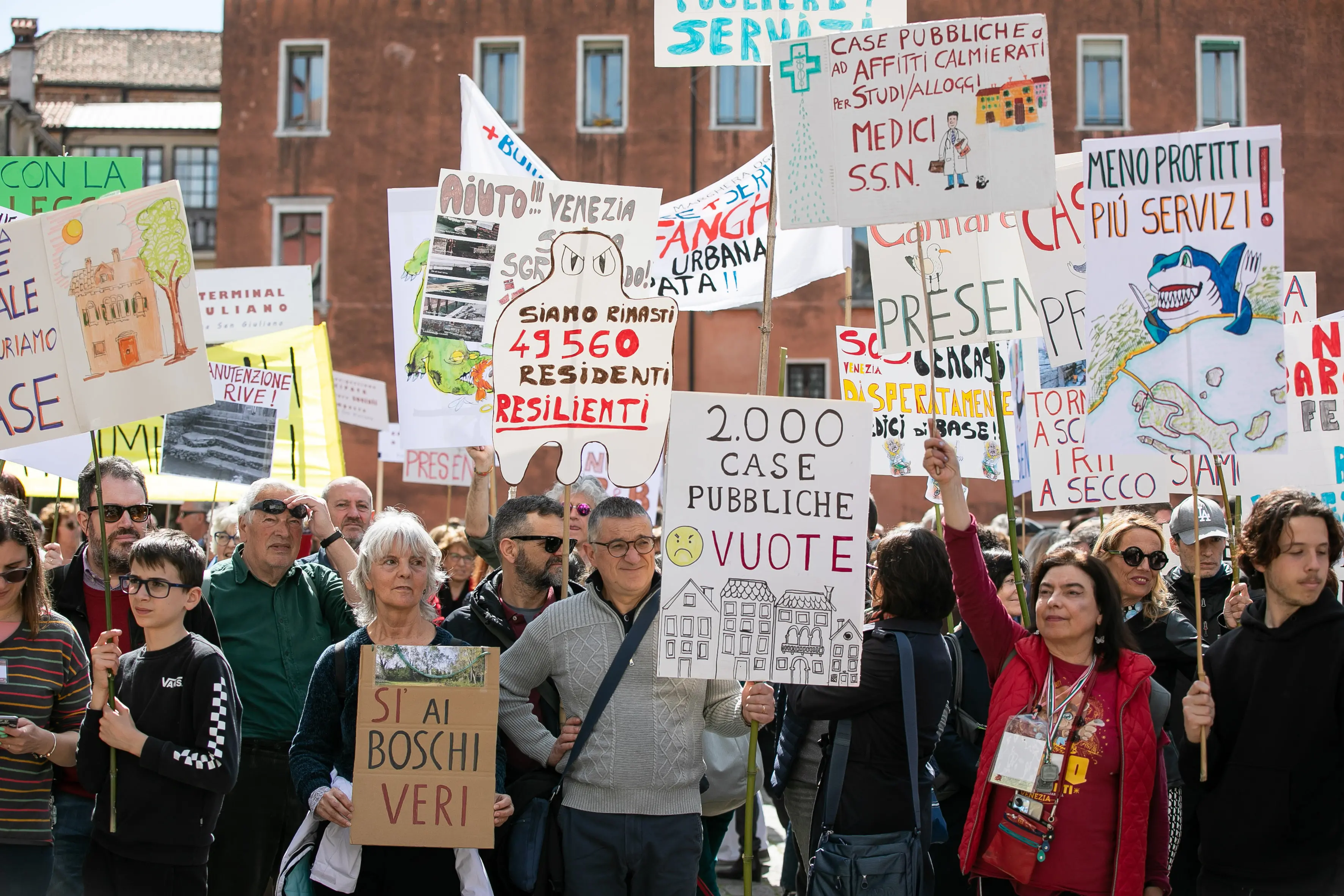 Venezia, sant angelo. 16.4.23 Manifestazione per la salvaguardia di Venezia
