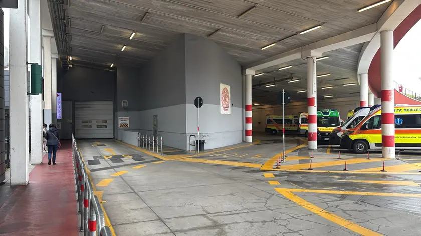 Il pronto soccorso dell'ospedale di Mestre, luogo dell'aggressione