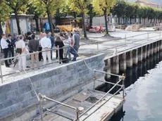 Il lungolago di Como dove Sacaim sta realizzando le opere di difesa