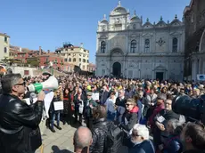 Interpress\M.Tagliapietra venezia 31,03,2019.- Manifestazione contro declassamento Ospedale Civile di Venezia. Campo SS. Giovanni e Paolo. Matteo Secchi