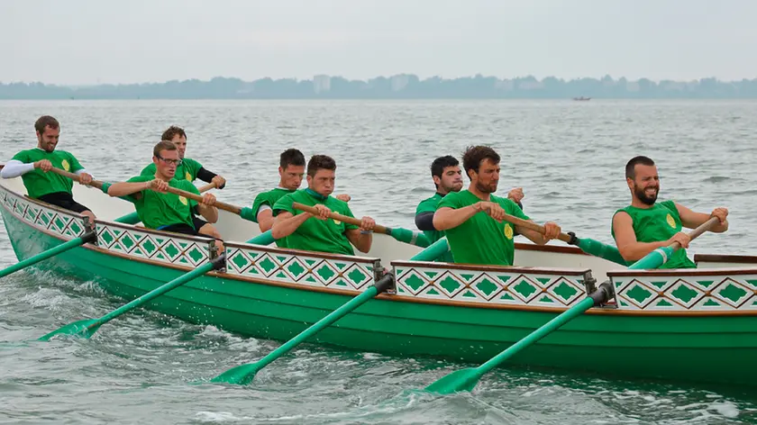 L'equipaggio veneziano in allenamento