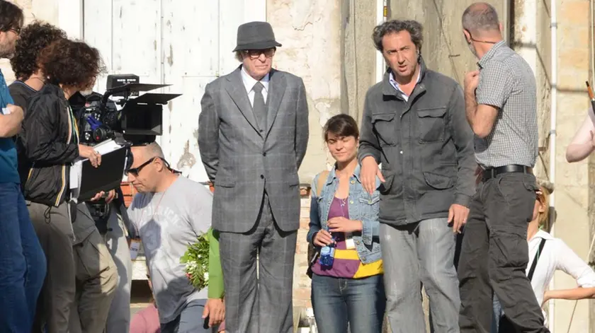 Interpress/M.Tagliapietra Venezia 01.07.2014.- Riprese film di Paolo Sorrentino con l'attore inglese Michael Caine. San Lorenzo, Venezia