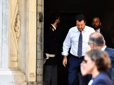 Italian Vice-Prime Minister and Minister of the Interior Matteo Salvini leaves the Prefecture of Genoa after a special Council of Ministers after the State funerals of victims of the Morandi highway bridges collapse in Genoa, Italy, 18 August 2018 ANSA/SIMONE ARVEDA