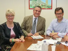 Foto Agenzia Candussi/ Colucci/ Sede di Mestre della redazione della Nuova Venezia/ Forum tra i candidati sindaci di San DonÃ di Piave