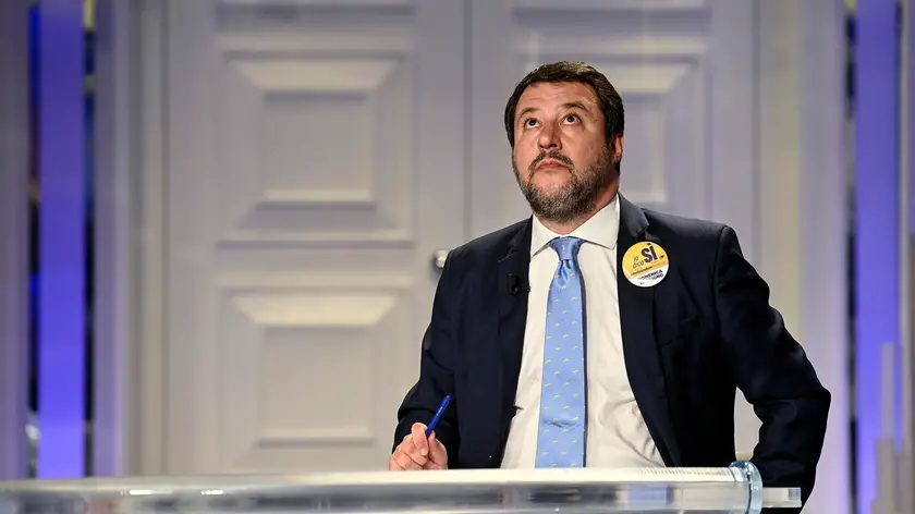 Leader of Italian party Lega, Matteo Salvini, attends the Raiuno Italian tv program Porta a Porta conducted by Italian journalist Bruno Vespa, Rome, Italy, 24 May 2022. ANSA/RICCARDO ANTIMIANI