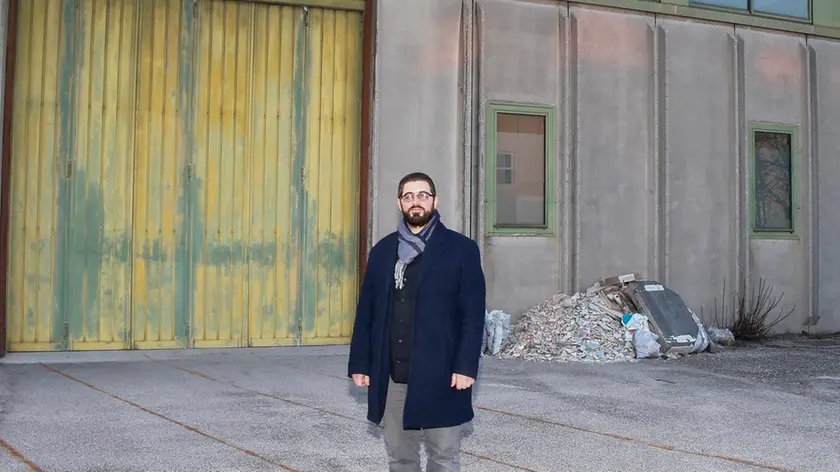 Marghera - Sadmir Aliovski Presidente della Comunita' Islamica di Venezia e Provincia davanti allo stabile dove sorgera' la nuova Moschea Venezia, 17/02/2021 Foto A. Gilardi/Ag. Lorenzo Pòrcile