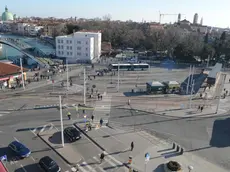 Piazzale Roma deserto durante uno sciopero dei dipendenti Actv