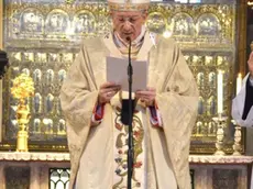 Interpress/Mazzega Venezia, 25.12.2015.- Basilica di San Marco, Messa solenne per Natale. celebrata dal Patriarca Francesco Moraglia