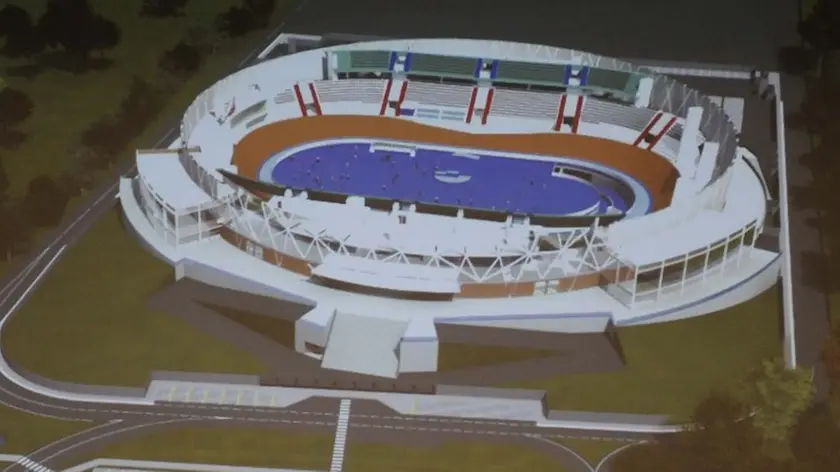 CRUCCU - DINO TOMMASELLA - JESOLO LIDO - PRESENTAZIONE VELODROMO- VEDUTA ESTERNA E INTERNO