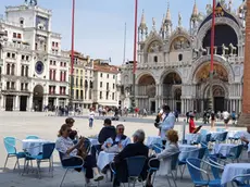 Interpress\M.Tagliapietra Venezia 23.05.2020.- Turismo a Venezia. Bar Aurora in Piazza San Marco.