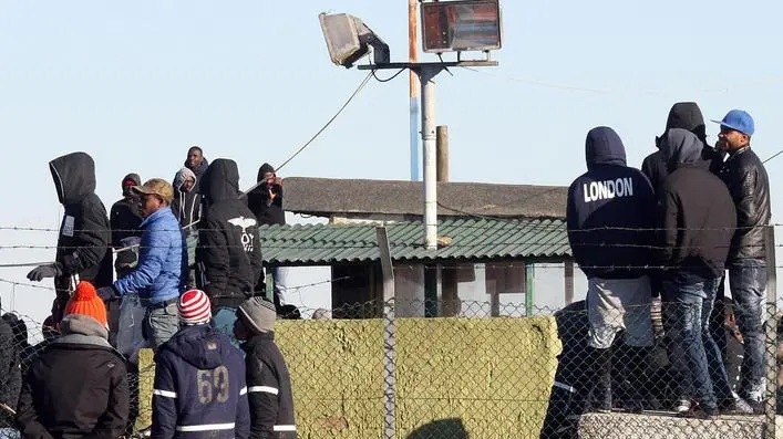 A revolt in a migrant centre at Cona near Venice ended Tuesday, Italy, 03 January 2017. The migrants protested overnight by holing up in some containers and barricading 25 volunteers, after the sudden death of a young Ivorian woman. The migrants said the emergency services were slow in responding, a charge the services rejected..ANSA/ANDREA MEROLA