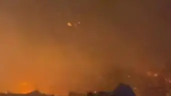 Un’immagine del violentissimo incendio a Trapani