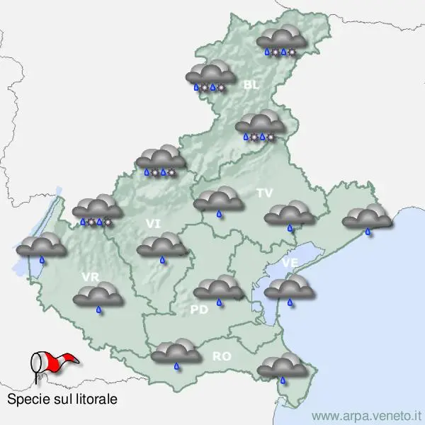 Le previsioni Arpa per sabato