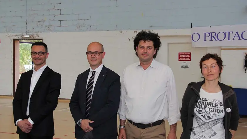 DE POLO - DINO TOMMASELLA - CAORLE - CONFRONTO CANDIDATI SINDACI - DA SX: LUCIANO STRIULI - ALESSANDRO BORIN - CARLO MIOLLO - SONIA XAUSA
