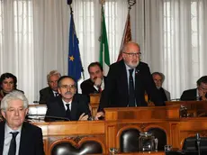 Interpress/Mazzega Pellicani Venezia, 13.01.2014.- Comune di Venezia, Consiglio Comunale, lavoratori del Comune di Venezia in agitazione per la drastica riduzione degli stipendi.- Nella foto la relazione del Sindaco Giorgio Orsoni