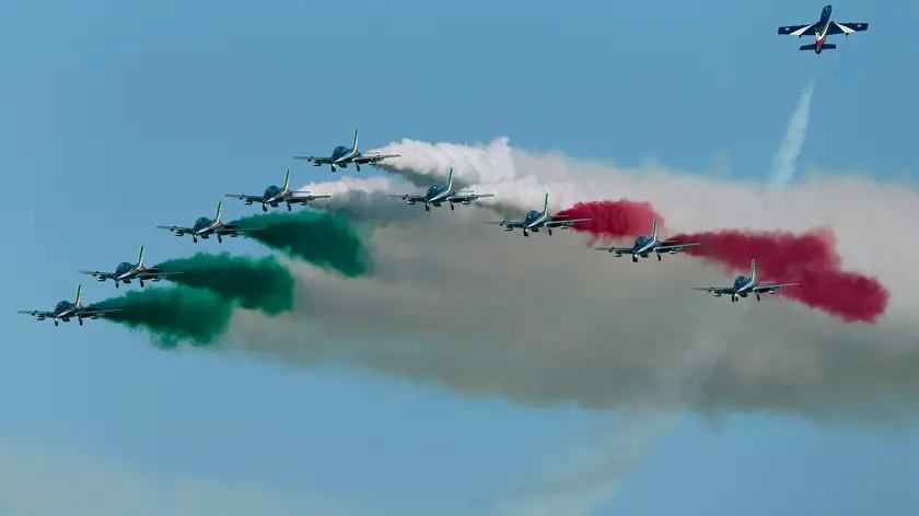 Un'esibizione delle Frecce Tricolori