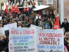 Interpress/Mazzega Pellicani Venezia, 24.02.2014.- Corteo lavoratori comunali a San Felice