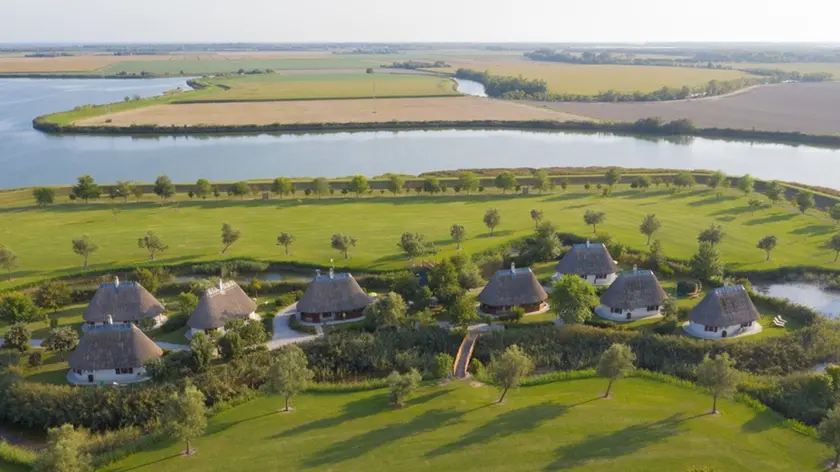 Un'immagine dall'alto dell'agriturismo