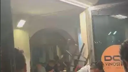 Un momento dello scontro