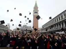 Interpress/M.Tagliapietra Venezia 08.11.2014.- Cerimonia di consegna Lauree in Piazza San Marco.