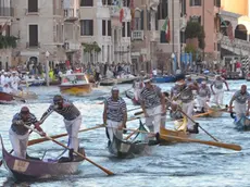 Interpress/Mazzega Scattolin Veneziam 06.09.2015.- Regata Storica 20105, Igor e Rudi Vignotto vincitori della regata gondolini