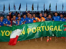 JESOLO, ITALY- SEPTEMBER 12: FIFA Beach Soccer Qualifier Europe World Cup 2015 at Spiaggia del Faro on September 12, 2015 in Jesolo, Italy. (Photo by Manuel Queimadelos)